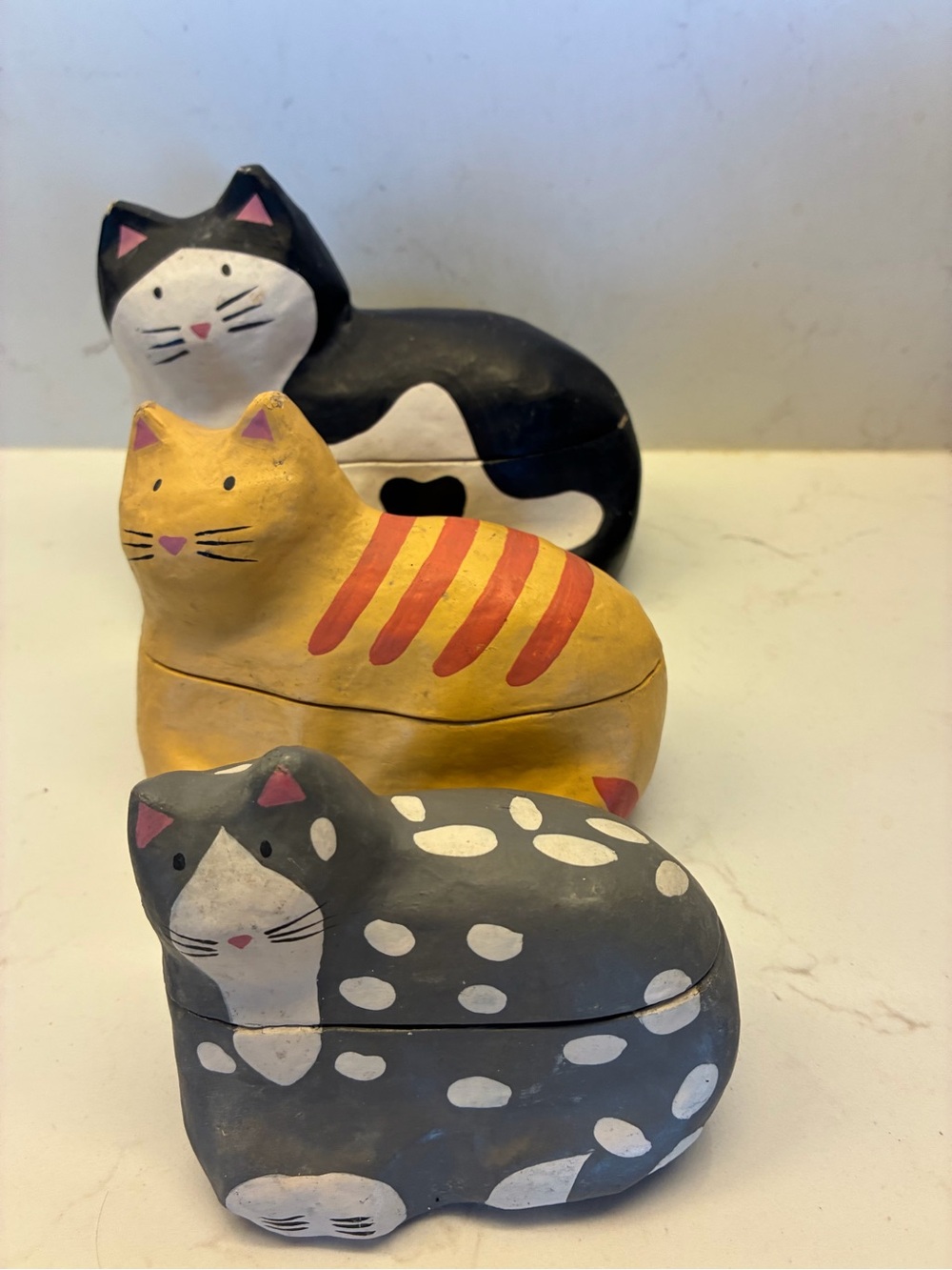 Handcrafted Decorative Papermache Cat Nesting Boxes